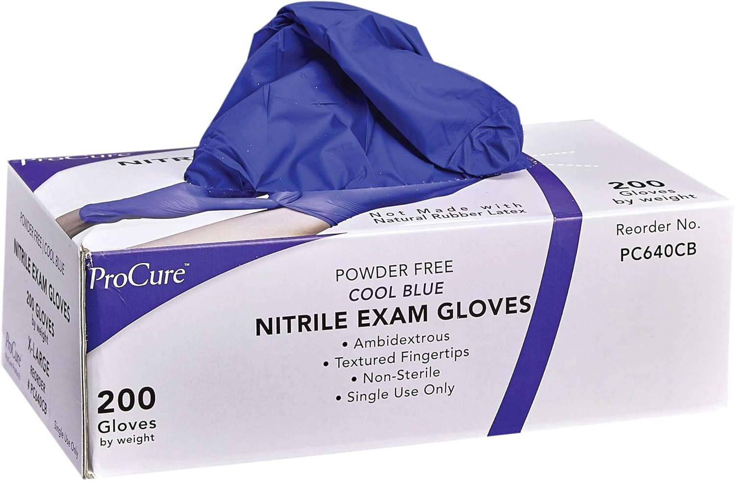 [200 Count] Disposable Nitrile Gloves - Latex Free, Powder Free Medical Exam Glo