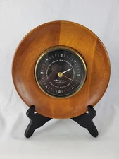 Vintage, Round Wooden  Airguide Instrument Barometer made in U.S.A.