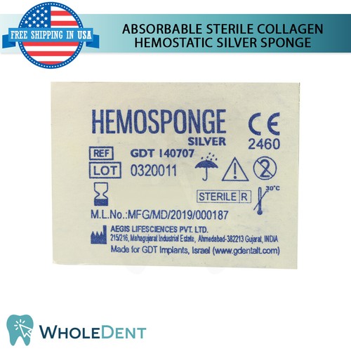 Dental Hemosponge Silver Sponge Collagen Gelfoam Cubes Sterile GDT 24Pcs - Picture 5 of 7