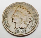 1899 P Indian Head Cent Penny  *F - FINE*  **FREE SHIPPING**