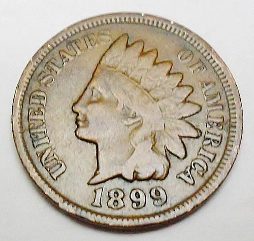 1899 P Indian Head Cent Penny  *F - FINE*  **FREE SHIPPING**