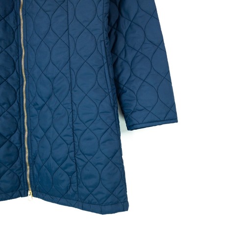 Barbara's Choice Navy Blue Full Zip Mid-Length Quilted Noelle Jacket - Size L - Picture 5 of 13