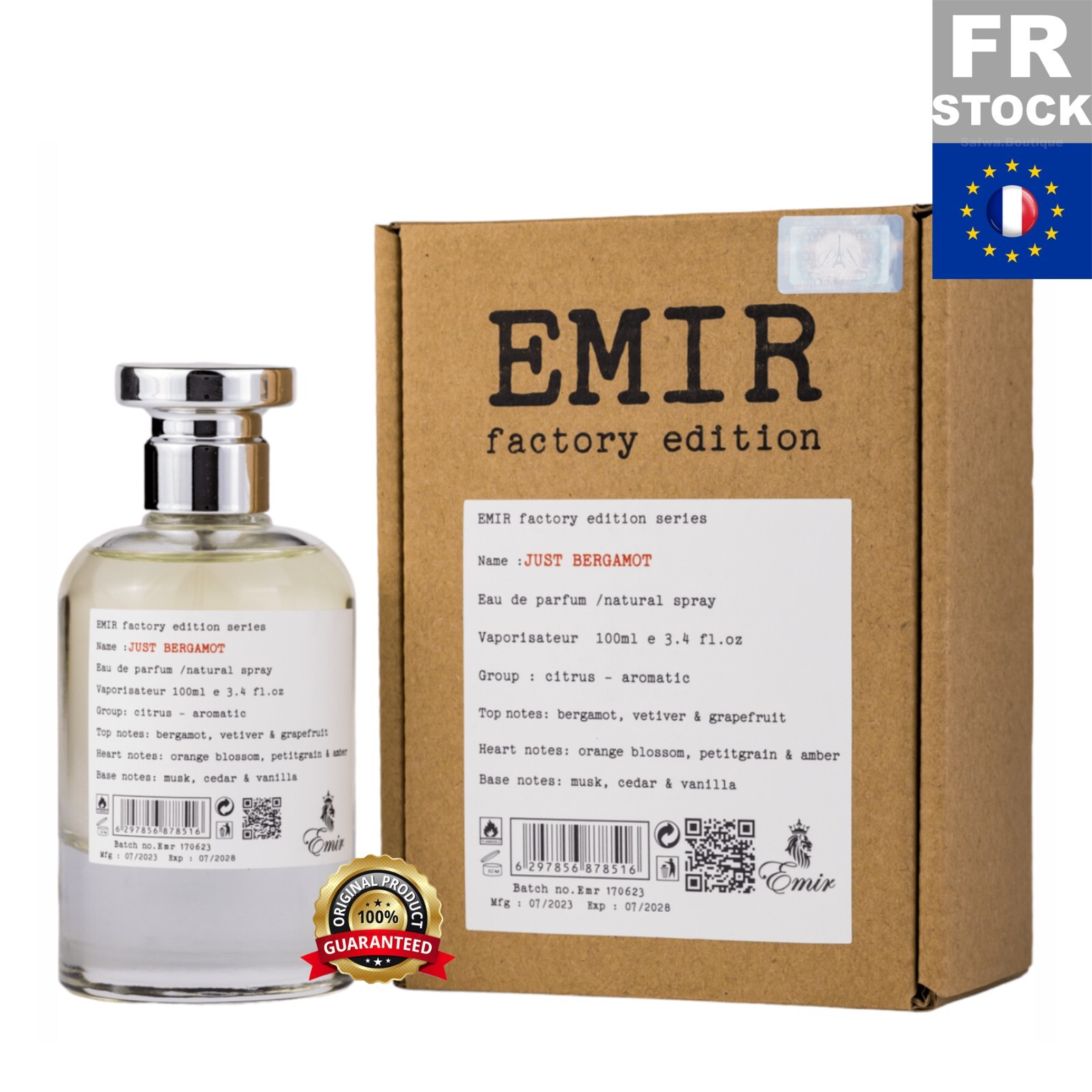 Emir Just Bergamot Paris Corner eau de parfum mixte 100mL