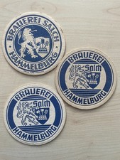 3 alte Bierdeckel Salch Hammelburg (+1996), 1x Impr. FRANZ HERB