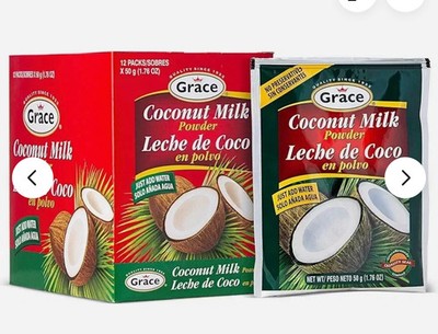 12-Pack Grace Coconut Milk Powder 1.76 Oz - Convenient & Versatile Pantry Staple