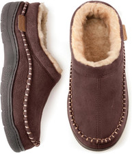 Men'S Slip on Moccasin Slippers, Indoor/Outdoor Warm Fuzzy Comfy House Shoes, Fl