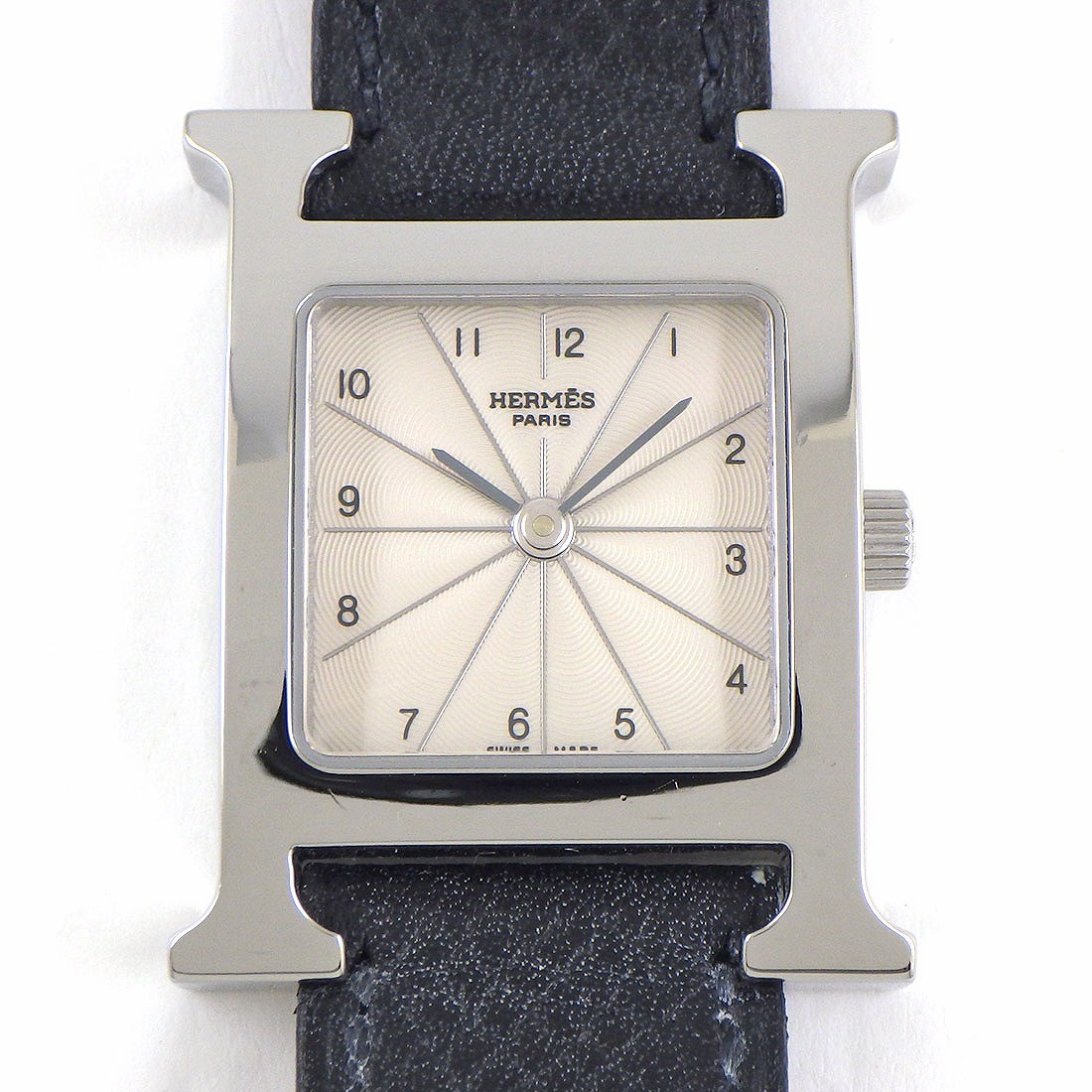 HERMES Watch H Watch PM HH1.210 Ivory Guilloche Dial SS  display picture 1