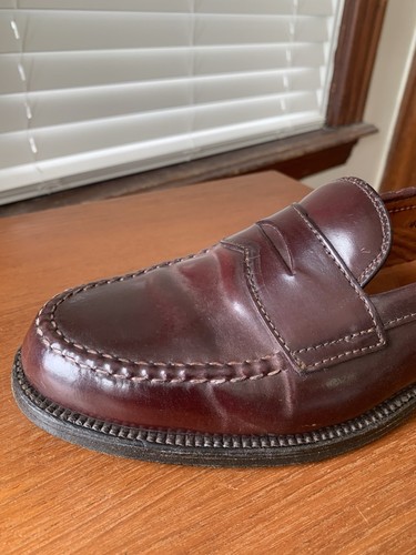 ZAPATOS MOCASINES ALDEN 7.5D #8 SHELL CORDOBÉS COSIDOS A MANO LHS PENNY 986 7.5 D - Imagen 8 de 22