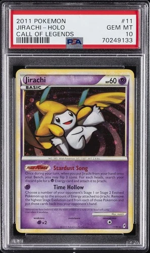 2011 POKEMON CALL OF LEGENDS #11 JIRACHI-HOLO PSA 10