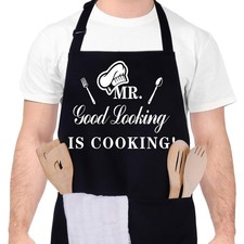Funny Aprons for Men, MR GOOD LOOKING IS COOKING, Professional Kitchen Cookin...
