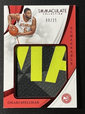 2018-19 Immaculate Omari Spellman 09/25 Remarkable Patch Atlanta Hawks