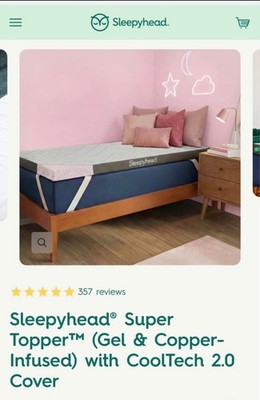 Sleepyhead Twin XL 3 Inch Super Memory Foam Mattress Topper for College Dorm