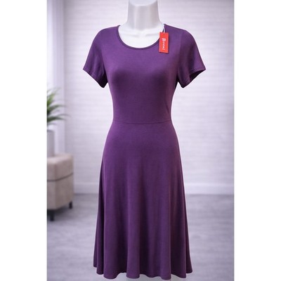 NWT Urban Coco Purple Midi Dress Stretch Casual Elegant Women s Size S