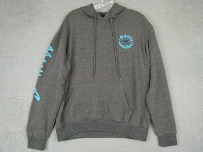 #ad Maui and Sons Mens M Gray Shark Logo Pullover Hoodie Cotton Blend $14.37