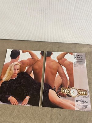 Ebel Watches 4 page 2 page front to back magazine ad cybil shepard Hopkins