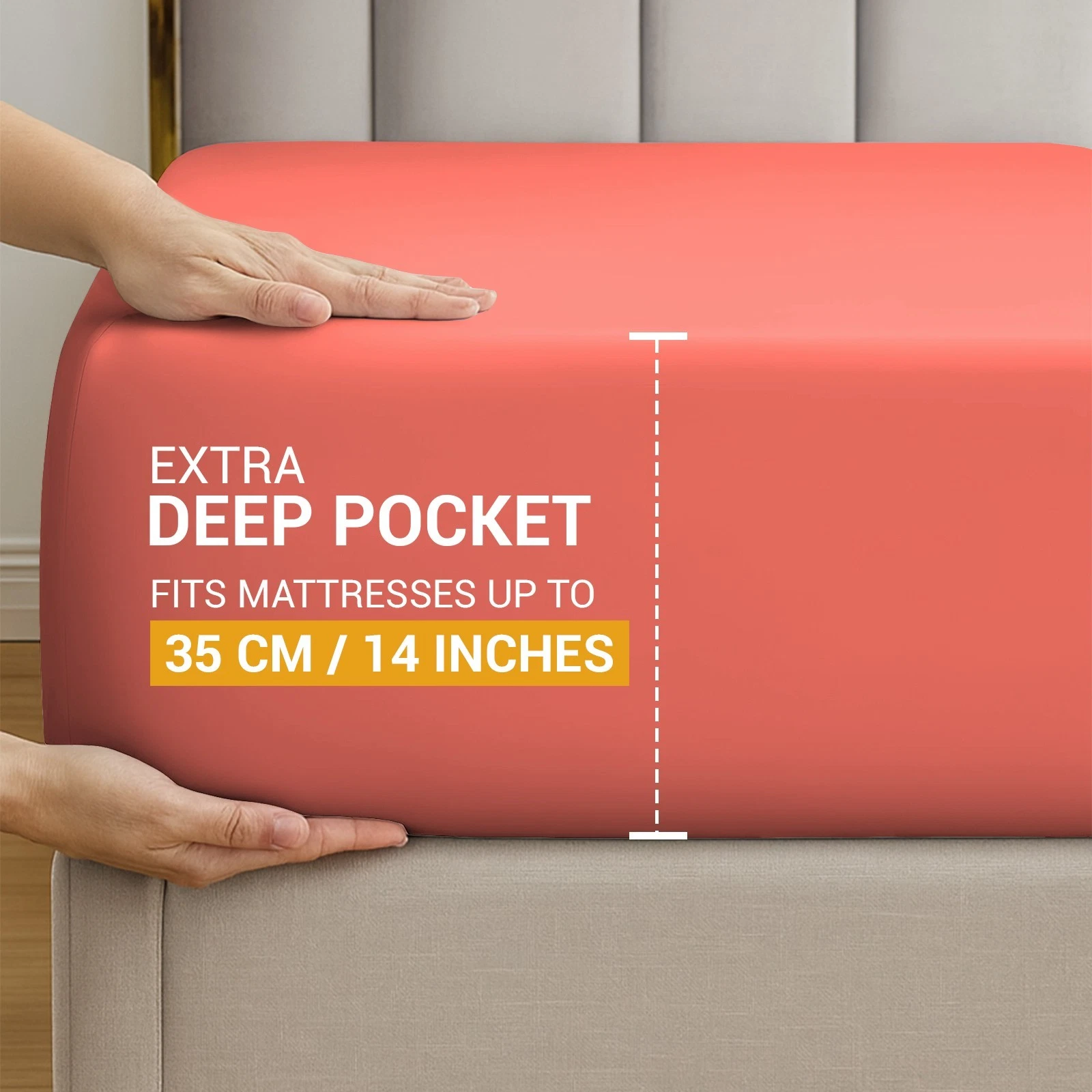 Coral - Dekoro fitted sheet - 35cm deep