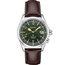 Seiko Prospex Alpinist Green Dial 70H Automatic Compass Leather Watch SPB121J1