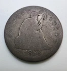 1856 Seated Liberty Silver Quarter (25c) - No Motto, No Arrows