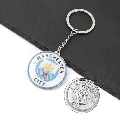 #ad Manchester City Man City Crest Enamel Key Ring Football Soccer Gift $9.99