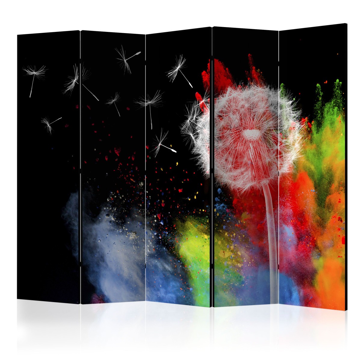 Paravent 5 volets Colourful Element pour créer un coin bureau lumineux et moderne