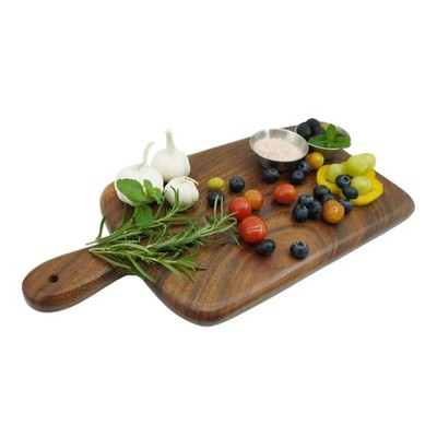 Acacia Wood Cutting Board Handle Double Sided Charcuterie Bread 15x8 Inch