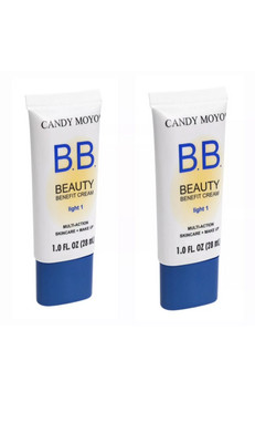 2 PACKS Of  Candy Moyo BB Beauty Benefit Cream, 1 oz.  Shades Light 1
