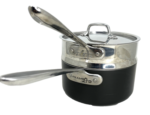 All Clad 3 Piece Double Boiler Insert And Sauce Pan With Lid Stainless ...