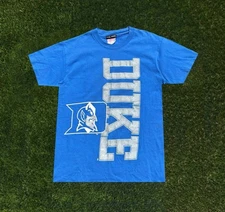 Vintage 1980s Duke Blue Devils Blue Silver Graphic T-Shirt Men’s Size M