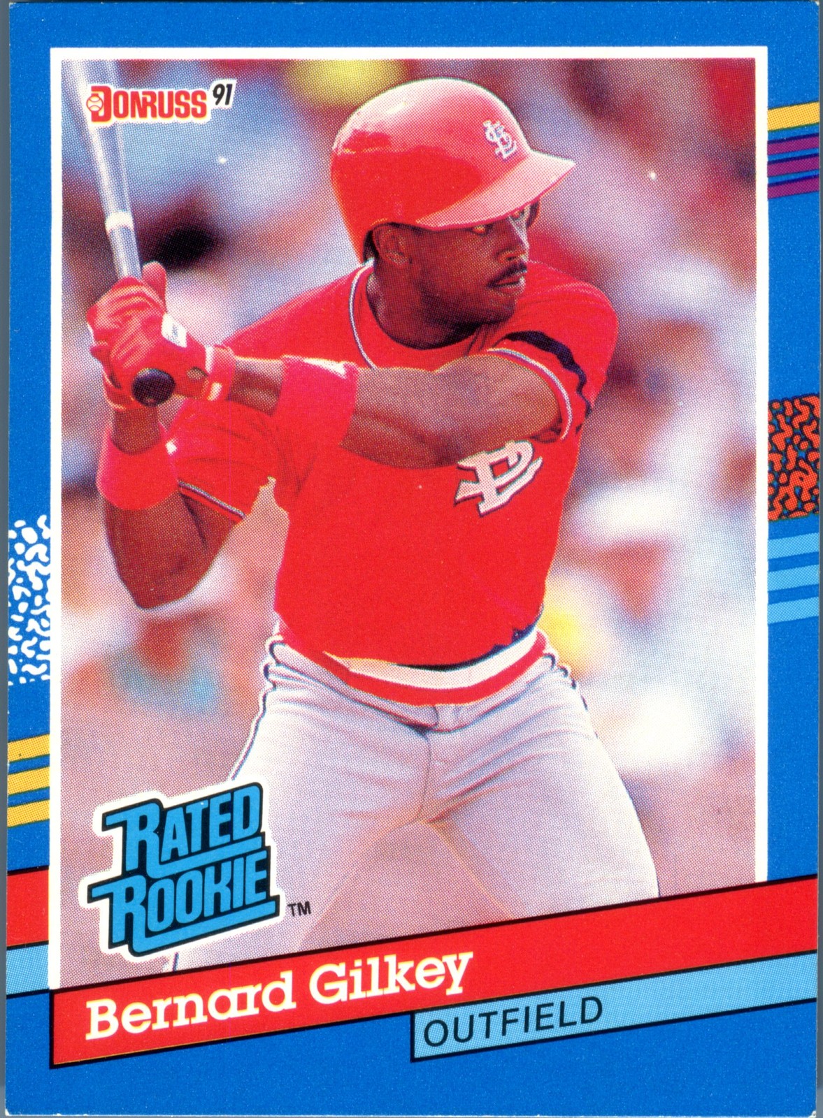 1991 Donruss Bernard Gilkey #30 Rated Rookie RC MLB Baseball St. Louis Cardinals