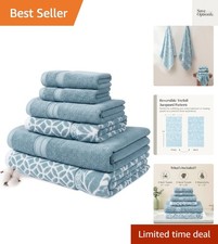 6 Piece Bath Towel Set   Bathroom Set with 2 Bath Towels, 2 Hand Towels, and ...