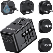 Universal Travel Adapter, Type D/G/C/I/A International Plug Adaptor