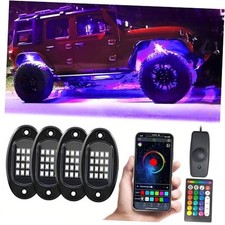 RGB LED Rock Lights for Trucks Rock Lights with App/Remote 4 Pods