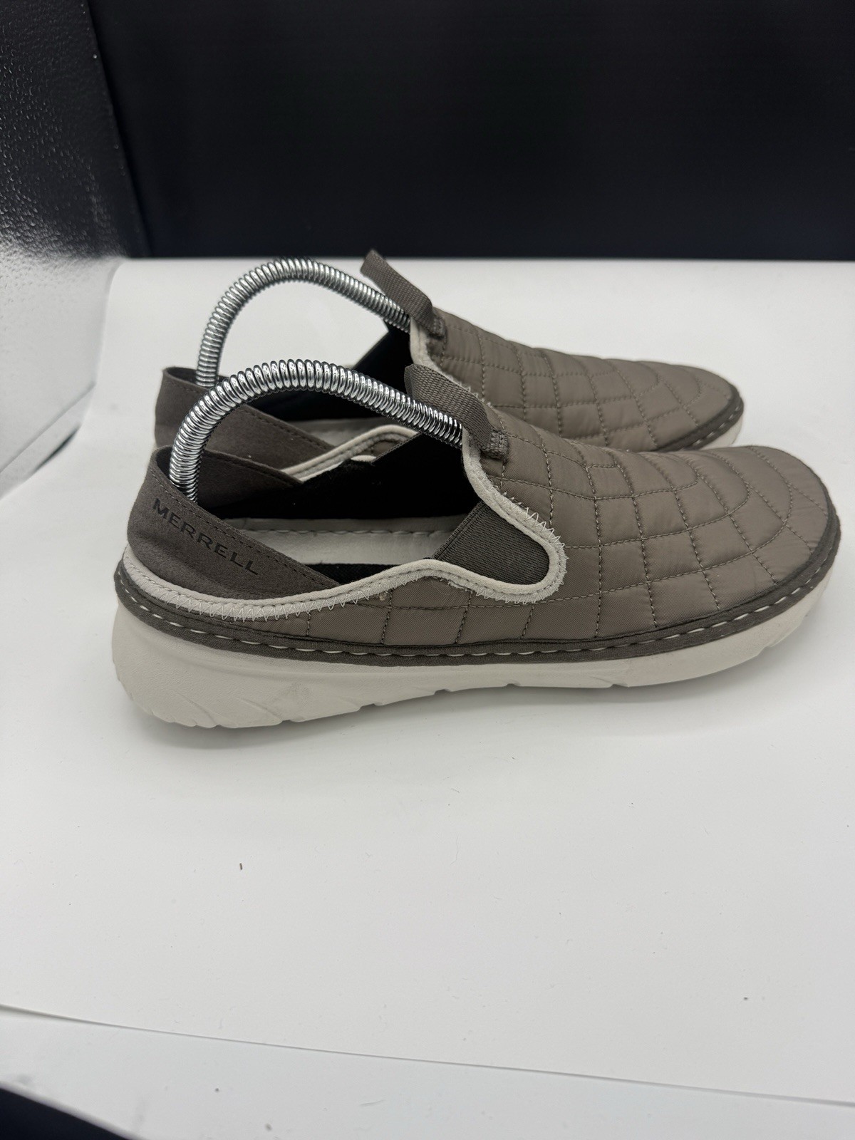 Merrell Men’s Beige Hut Moccasin Slip On Loafer Shoes image 2