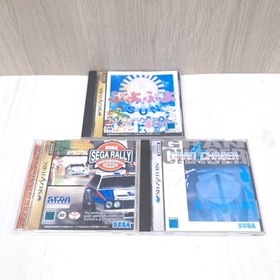 SEGA SATURN CONSOLE JAPAN WHITE Bundle with 2 Controllers & 6 Games HST-3220