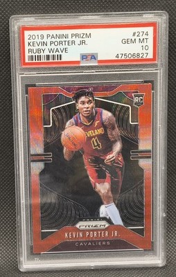 2019 Panini Prizm Kevin Porter Jr. #274 Ruby Wave RC in PSA 10