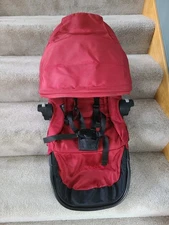 Baby Jogger City Select Stroller Second Seat DARK RED + black Frame GUC!