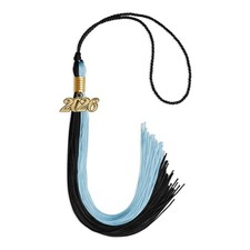 Endea Graduation Black/Light Blue Tassel with Gold Date Drop