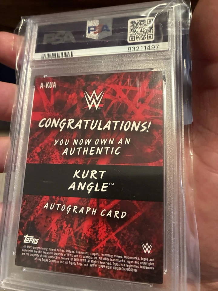 2018 Topps WWE Road To Wrestlemania Kurt Angle  AUTO 1/1! PSA 9/10! WOW! - Image 4 of 4