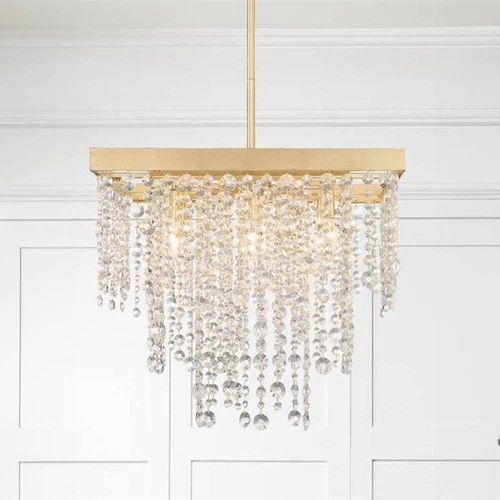 Crystorama Winham 22"W Antique Gold Crystal Pendant Light - Picture 1 of 7