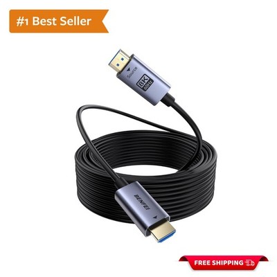 8K HDMI 2.1 Fiber Optic Cable 100ft - 48Gbps, eARC, Dynamic HDR for Home Theater