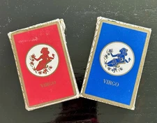 VIRGO Zodiac Bridge The US Playing Card Co. 2 Decks Red, Blue Has 1 Ripped VTG