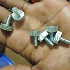 Steel Metal Knurled Thumb Screws Bolts, Silver/Tone Finish, Lot of
