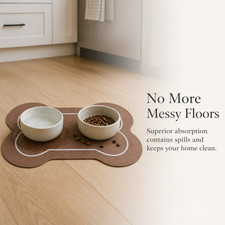 Diatomaceous Earth Pet Bowl Mat, Food and Water Bowl Mat, for Water Bowls