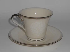 Lenox China MOONSPUN w/Platinum Cup & Saucer Set