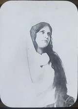 Mary (Anna Flunger), c1900 Oberammergau Passion Play Magic Lantern Glass Slide