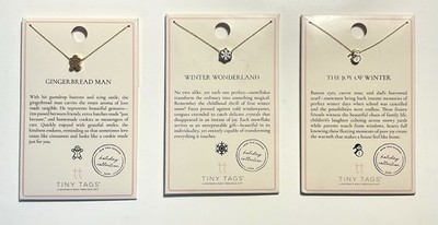 Set of 3-TINY TAGS WINTER COLLECTION 2025-SNOWMAN,GINGERBREAD,SNOWFLAKE ￼