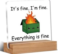 Dumpster Fire Desk Decor, Funny Office Gifts for Women Men Coworkers, Green
