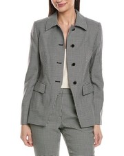 Elie Tahari Collared Fitted Wool-Blend Blazer Women's