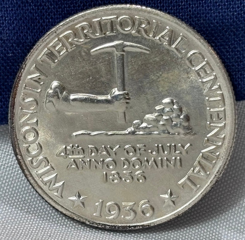 1936 90% Silver WISCONSIN Half Dollar Commemorative