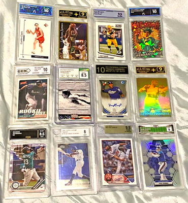 #ad #ad 12 Graded ForemanJamesSpitzWembanyamaSimmsIchiroCaitlin ClarkJRodMathews $79.95